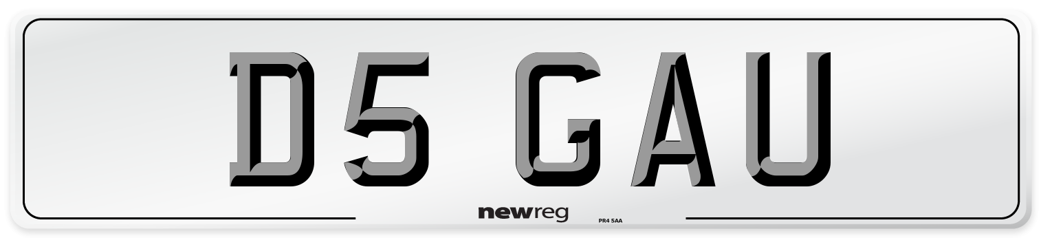 D5 GAU Number Plate from New Reg